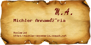Michler Annamária névjegykártya